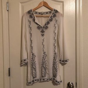 Embroidered mini dress